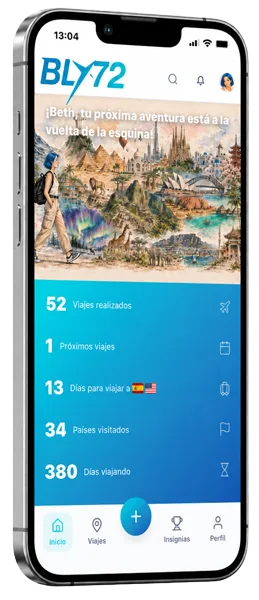 Mockup de la app BLY72 en el móvil